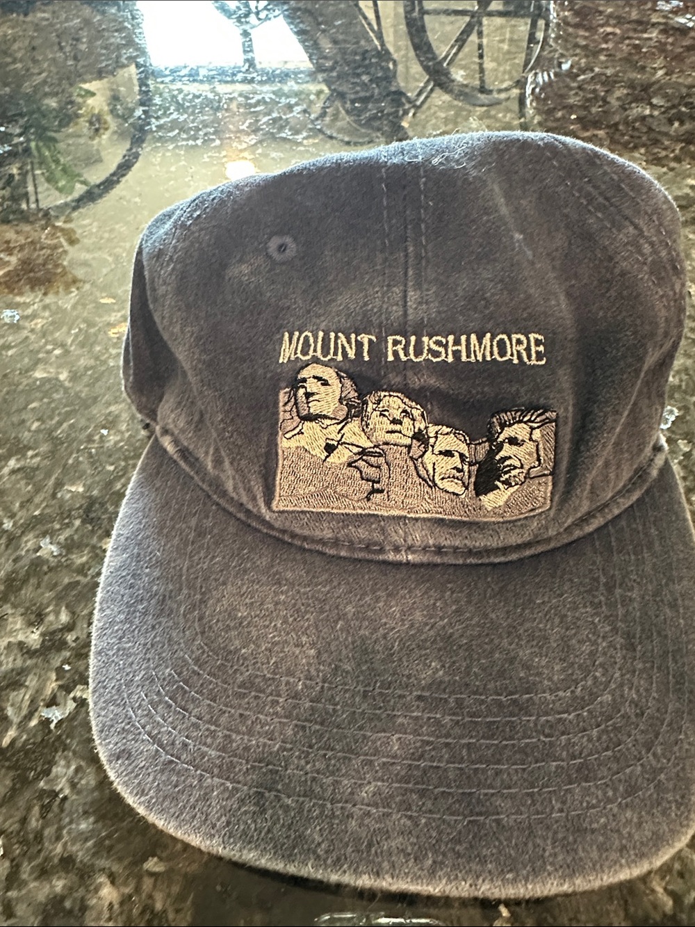 Stone Washed Mount Rushmore Embroidered Cap